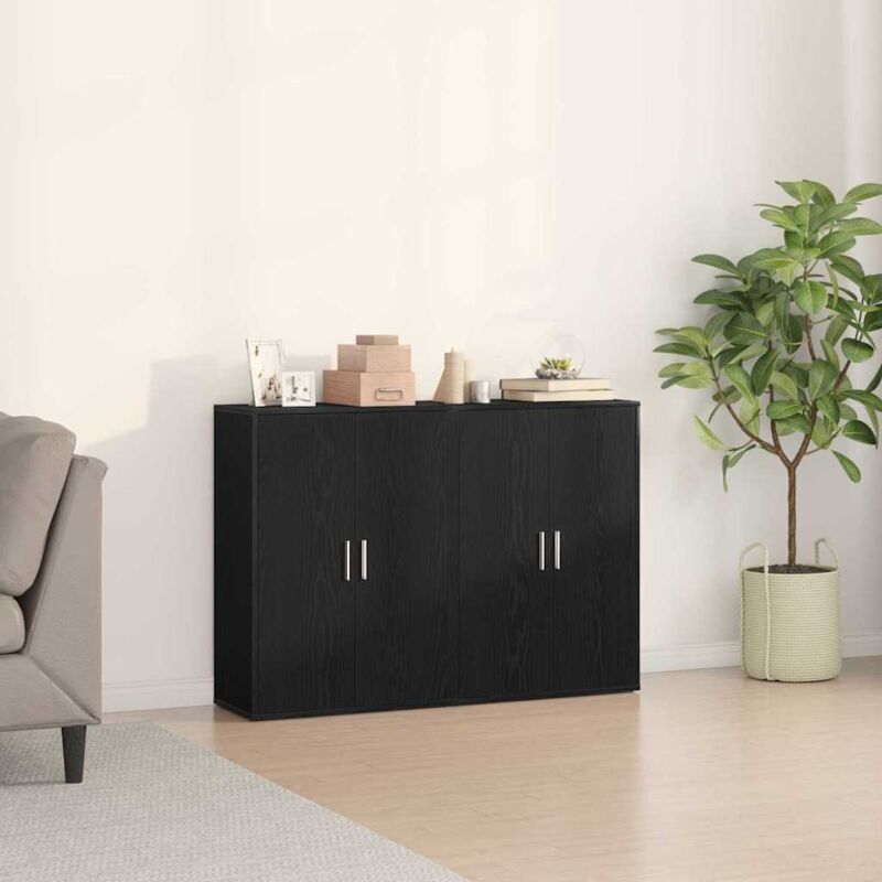 Buffet Schwarze Eiche 60 X 31 X 84 Cm Holzwerkstoff Vidaxl