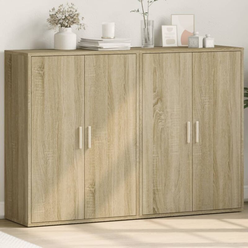 Sideboards 2 Stk. Sonoma-eiche 60x31x84 Cm Holzwerkstoff - Vidaxl