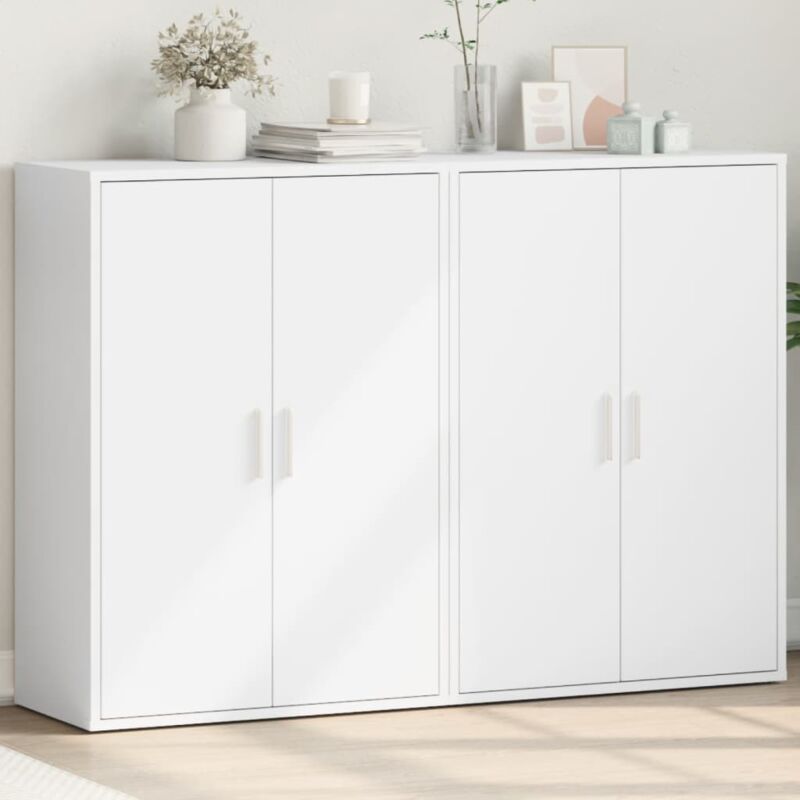Sideboards 2 Stk. Weiß 60x31x84 Cm Holzwerkstoff - Vidaxl