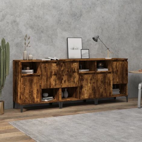 Sideboards 3 pcs Smoked Oak 60x35x70 cm Engineered Wood vidaXL