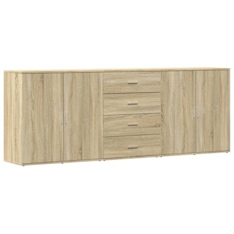 Sideboards 3 pcs Sonoma Oak Engineered Wood vidaXL