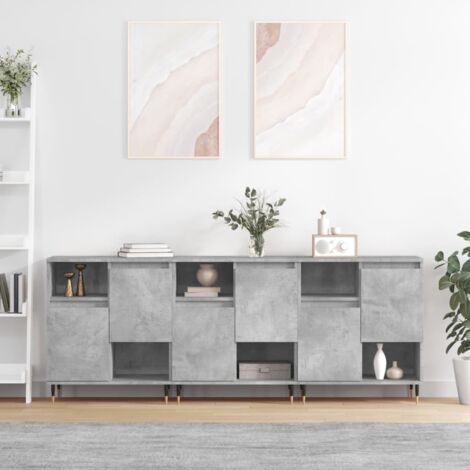 Sideboards 3 Stk. Betongrau Holzwerkstoff vidaXL