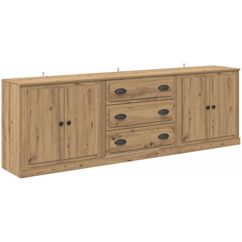 Sideboards 3 Pcs Artisan-eiche 70 X 35, 5 X 67, 5 Cm Vidaxl