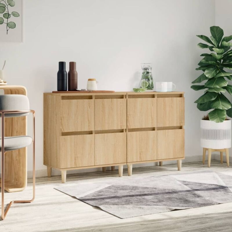 Sideboards 2 Stk. Sonoma-eiche 60x35x70 Cm Holzwerkstoff Vidaxl
