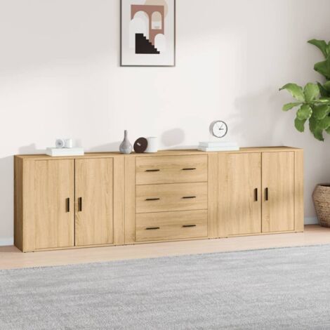 Sideboards 3 Stk. Sonoma-Eiche Holzwerkstoff vidaXL
