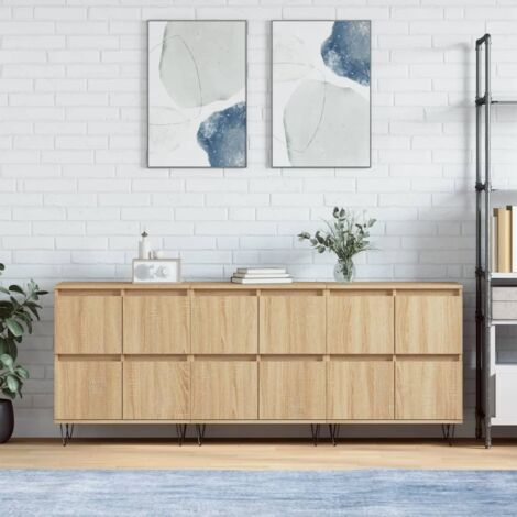 Sideboards 3 Stk. Sonoma-Eiche Holzwerkstoff vidaXL