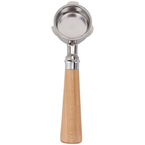 Siebträger 51 mm, 3-teilig, Edelstahl, bodenlos, mit Buchenholzgriff für Petrus Bear Yanxuan Donlim Kaffeemaschine