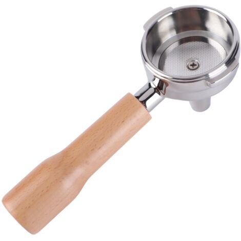 Siebträger 58 mm Mono C1 Stil Edelstahl mit Buchenholzgriff - Für Kaffee- und Teezubereitung