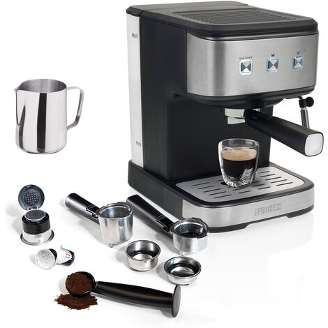 Siebträger- & Kapselmaschine mit Milchschäumer & Milchkännchen