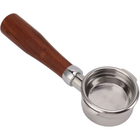 Siebträger ohne Boden, 58 mm, 2 Halterungen, Edelstahl, abnehmbarer Holzgriff, Zubehör für Breville Series 9 E Circle Kaffeemaschine, Rosenholz