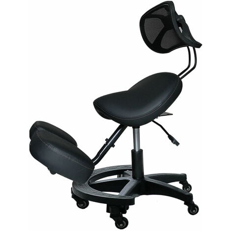 Tabouret ergonomique - siège assis à genoux - chaise à genoux grand confort  - bois bouleau polyester gris - Achat & prix
