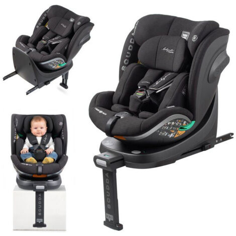 Siege auto - BABYAUTO - SCUDDA - Groupe 0/1/2/3 - 40/150 cm - I-Size - Pivotant - Inclinable - Réducteur - Jambe force - Anthracite
