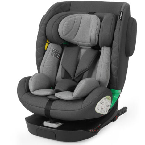 Siège auto pivotant 360° i-Size 40-150 cm avec ISOFIX et Top Tether, dos/face route, 0-12 ans, gris