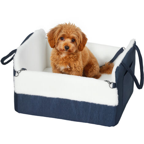 Siège auto pour chien avec ceinture de sécurité et fixation. siège de voiture pour chiens 55 x 46 x 32 cm bleu marine