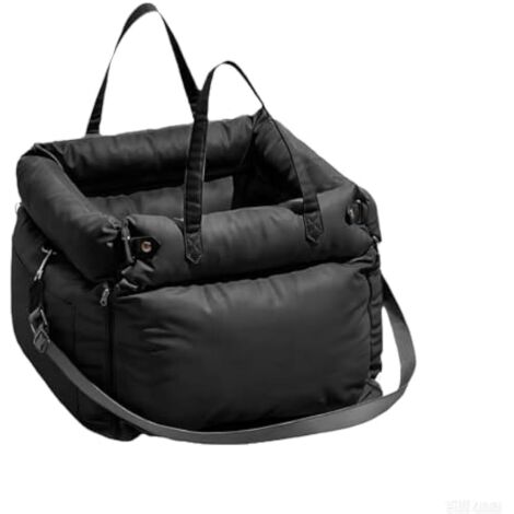 Siège Auto pour Chien et Chat, Housse en Cuir PU Imperméable avec Poches de Rangement, Noir