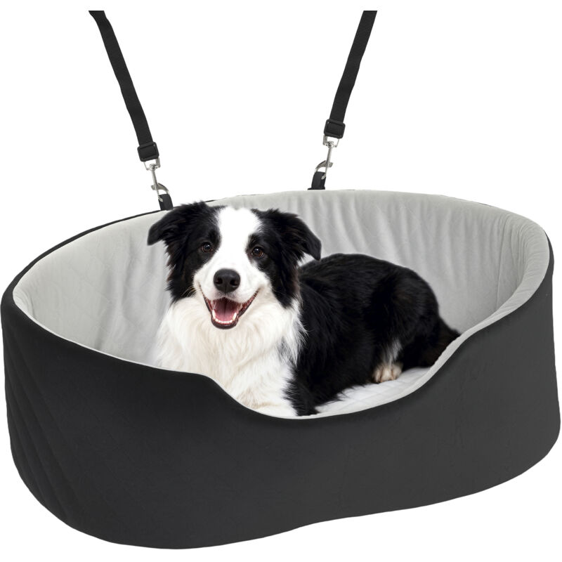 Siège auto pour chien - PawHut - avec ceinture de sécurité et fixation - jusqu'à 15 kg - coussin amovible et lavable - noir Siège auto pour chien - PawHut - avec ceinture de sécurité et fixation - jusqu'à 15 kg - coussin amovible et lavable - noir