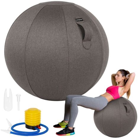 Siège Ballon Ergonomique pour Bureau Yoga Chaise Ballon en Taille 65CM Ballon de Grossesse Chaise Ballon avec Housse en Lin