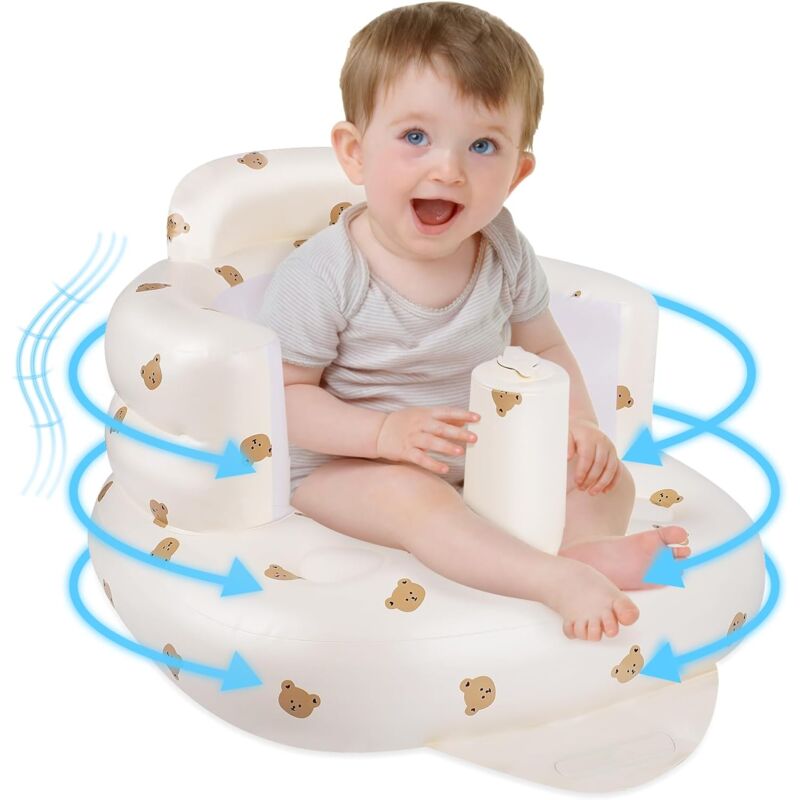 Siège bébé gonflable portable avec pompe à air intégrée,siège au sol pour bébé avec support dorsal et cervical,chaise bébé gonflable pour