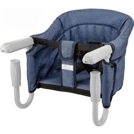 Siège Chaise Haute pour Bébé, avec Ceinture De Sécurité, Stable, Sûre, Facile à Plier, Portable, Élégant, Adaptée à La Table-Bleu