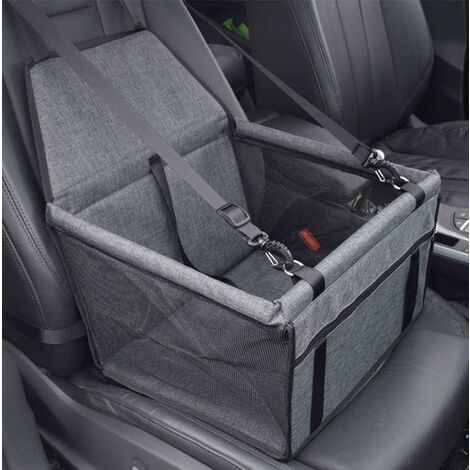 Siège d'appoint de Voiture pour Les Chiens ou Chats, rehausseur de siège de voiture pour chien de petite et moyenne taille, lavable, pliable et respirant (gris)