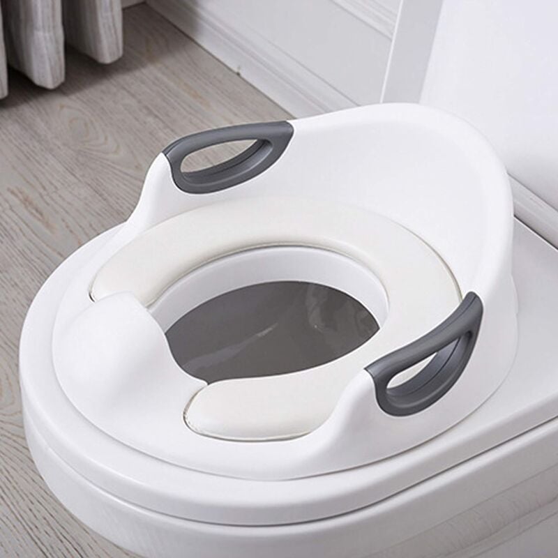 Siège d'apprentissage de la propreté avec protection anti-éclaboussures haute, siège d'entranement de toilette pour garon et fille avec poignées,