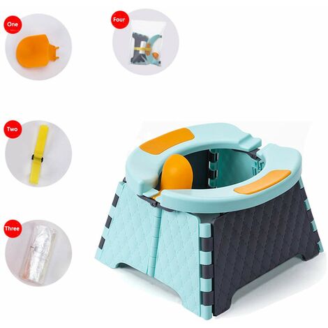 Siège d'apprentissage de la propreté portable pour tout-petit Pot de voyage pour enfants Siège de toilette pliable Siège pot bébé pour intérieur et extérieur