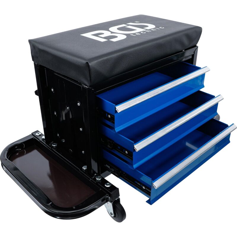Bgs Technic - Siège d'atelier à roulettes avec 3 tiroirs