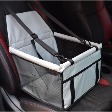 Siège d\'Auto pour Chien Chat, Siège d\'Appoint de Voiture Imperméable pour Animaux en Tissu Oxford avec Ceinture de Sécurité (Gris)