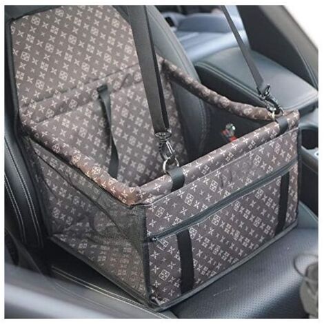 Siège d'auto pour Chien, Porte-siège Pliant Imperméable pour Chien avec Ceinture de Sécurité et Sac de Rangement, Siège d'appoint de Voiture pour Chiens ou Chats (Brown Classique)