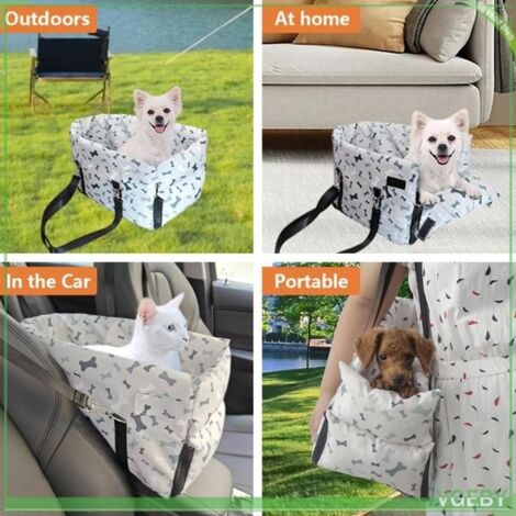 siège d'auto pour chien Siège auto pour animal de compagnie lit étanché de conception animalerie transport Plaid Blanc noir
