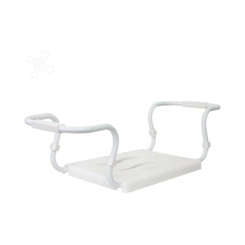 Siège de baignoire réglable en acier peint blanc 19 x 26 x 65.5 cm