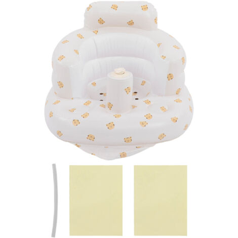 Siège de bain gonflable pour bébé avec motif animal cartoon, chaise d'apprentissage douce en PVC