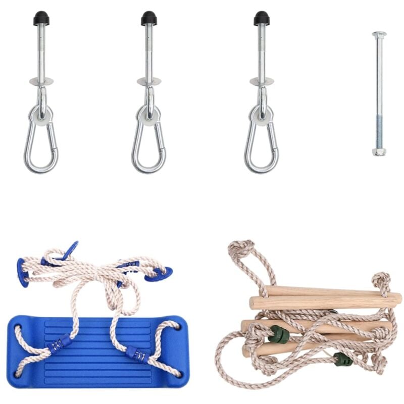 Vidaxl - Siège de balançoire avec échelle de corde bleu pe