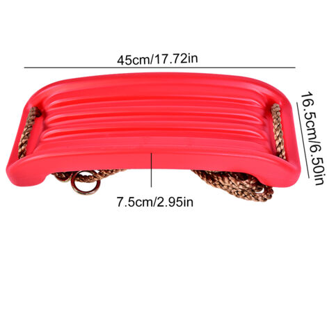 Siège de Balançoire Enfant Extérieur en Plastique Courbé pour Jardin et Aire de Jeux (Rouge)