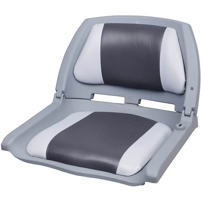 Siège Bâteau Assise Pliable Similicuir Gris Blanc 521 x 457 x 408 mm [ Pro.tec