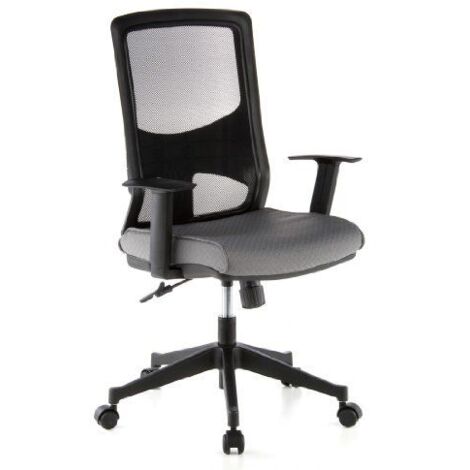 Siège de bureau / Fauteuil de direction LAVITA, tissu maille noir / gris hjh OFFICE