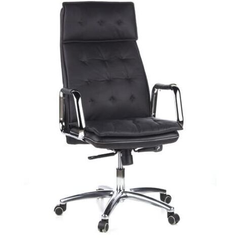Siège de bureau / Fauteuil de direction VILLA 20, cuir Nappa noir hjh OFFICE