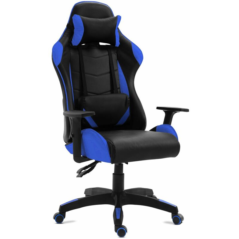 McHaus - Siège de bureau gaming gameplay fauteuil bureau inclinable et giratoire Bleu