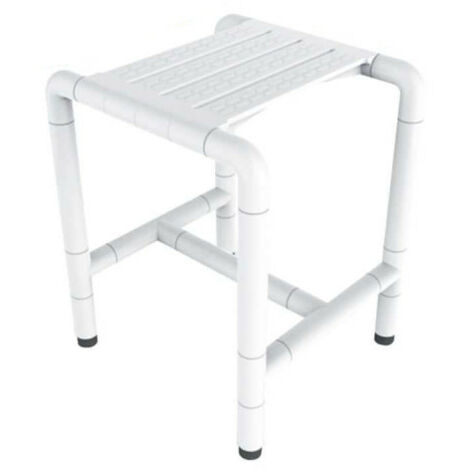 Siège de douche mobile inox - extérieur polyamide antibactérien 4 pieds
