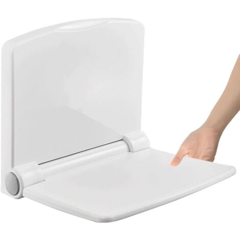 AORSHER Siège de Douche Mural Rabattable，Tabouret de Douche Pliable Mural，Chaise De Douche Antidérapante pour Handicapé Personnes âgées 200kg Blanc