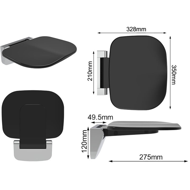 Sunxury – Siège de douche mural rabattable – Chaise de douche antidérapante – Capacité 200 kg – Design ergonomique pour personnes âgées