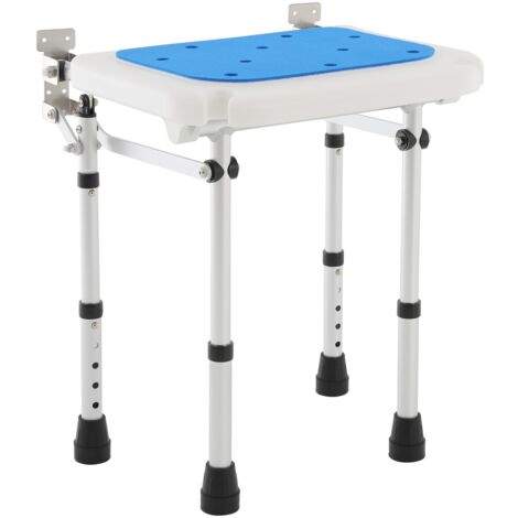 Siège de douche pliable à fixation murale, tabouret de sécurité pour salle de bain à hauteur réglable, support robuste supportant jusqu'à 200 kg, pour personnes âgées et handicapées