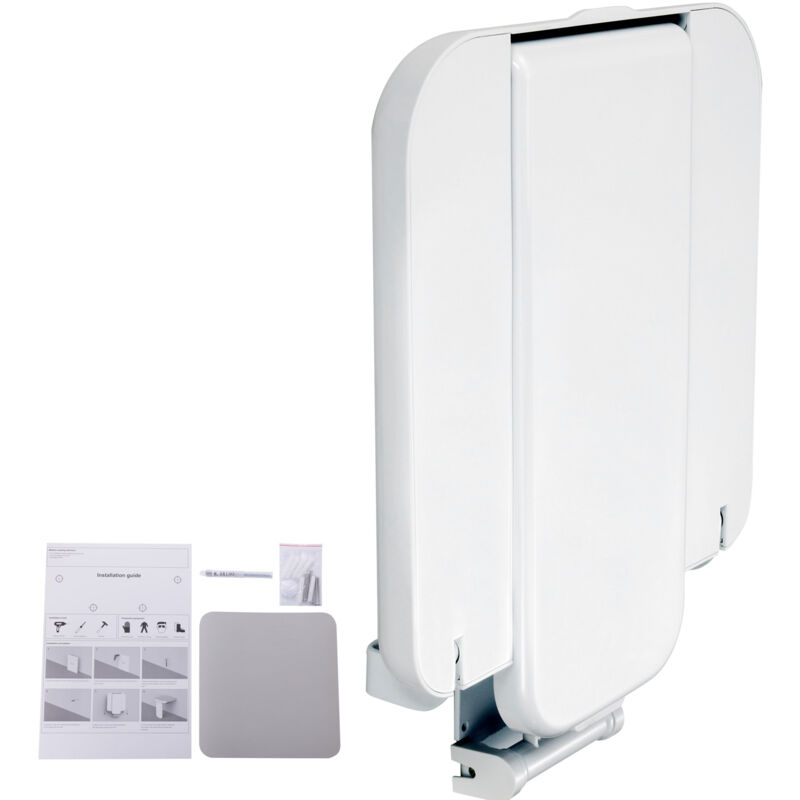 Mophorn Siège de douche pliable en ABS , 15,7'' x 16,7'' déplié, banc de douche pliable à fixation murale avec capacité de charge de 440 lb, chaise