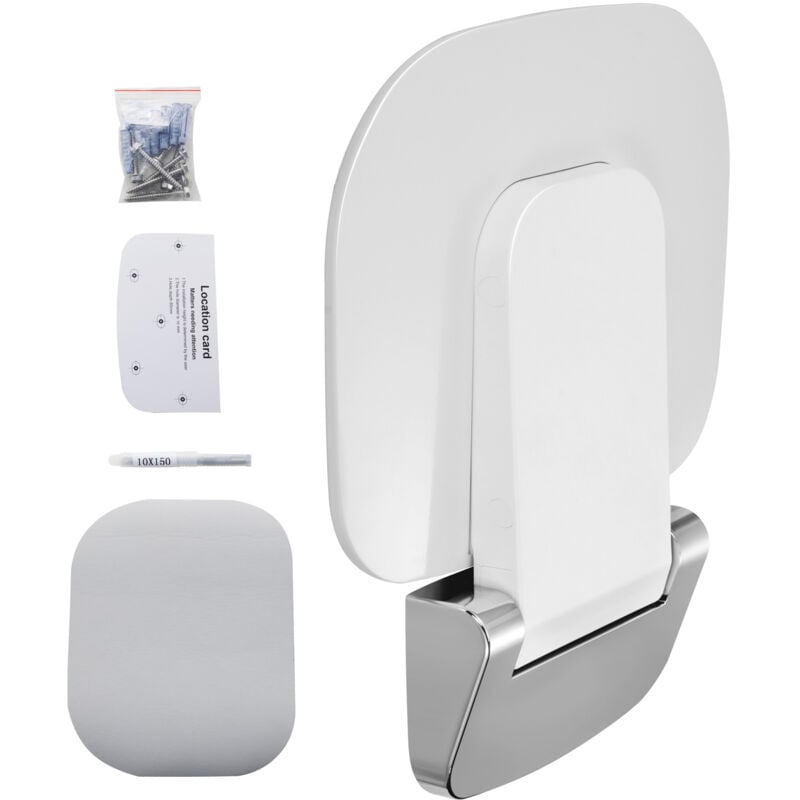 Siège de douche pliable en urée-formaldéhyde Mophorn, 13,6'' x 12,8'' déplié, banc de douche pliable à fixation murale avec capacité de charge de 450