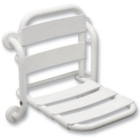 Siège de douche pliant avec dossier, fixation murale série EASY Idral 12008V  Blanc
