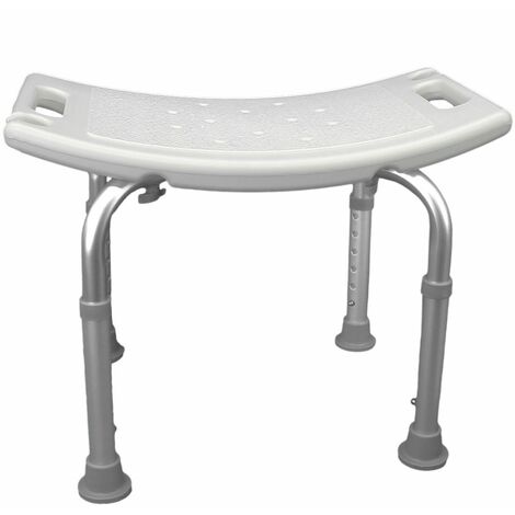 Siège de douche réglable en hauteur 36-51 cm – Antidérapant – Capacité 120 kg – Pieds en aluminium – Assise en polypropylène – Vivezen