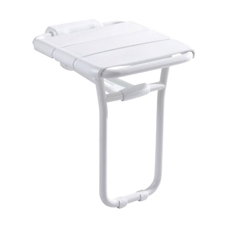 Siège de douche relevable - Aluminium époxy - Blanc