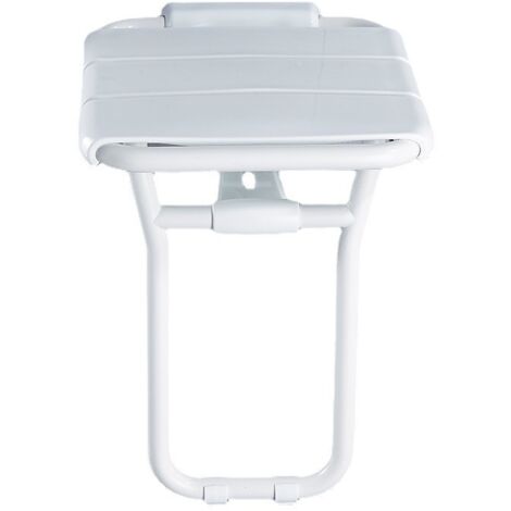 Siège de douche relevable - Aluminium époxy - Blanc