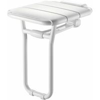 Siège de douche relevable en aluminium époxy blanc - Delabie