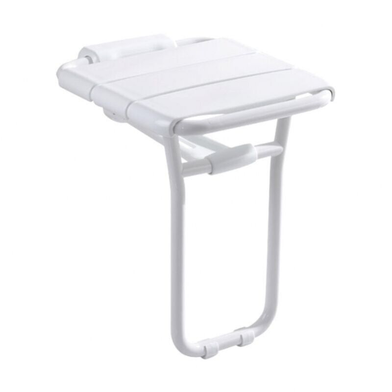 Siège de douche relevable en aluminium époxy blanc, siège de douche mural antidérapant pour salle de bain